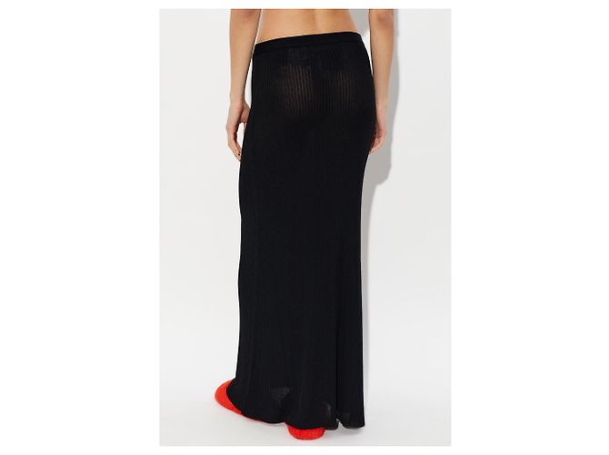 Gonna maxi a coste Balenciaga con logo nera - Ansicht 2