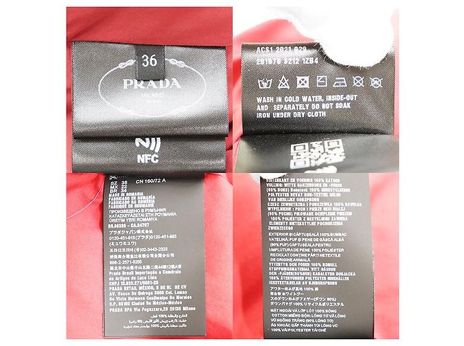 Prada Triangle Logo 100% Cotton Daunenjacke - Ansicht 10
