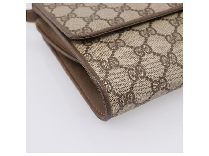 GUCCI GG Supreme Shoulder Bag PVC Beige Gold Tone - vista 11