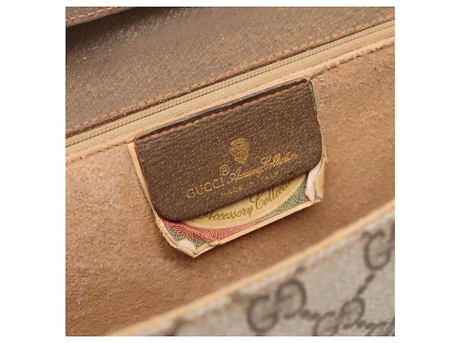 GUCCI GG Supreme Shoulder Bag PVC Beige Gold Tone - vista 15