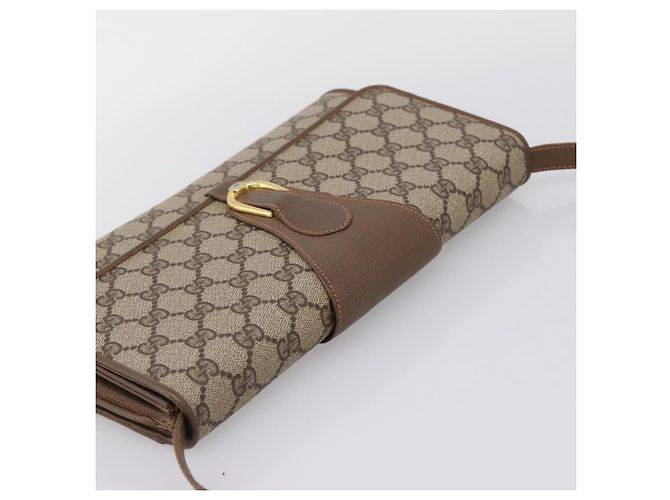 GUCCI GG Supreme Shoulder Bag PVC Beige Gold Tone - vista 6