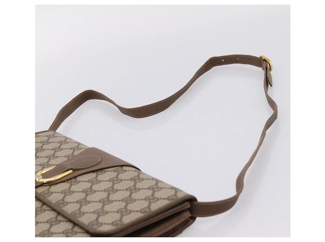 GUCCI GG Supreme Shoulder Bag PVC Beige Gold Tone - vista 8