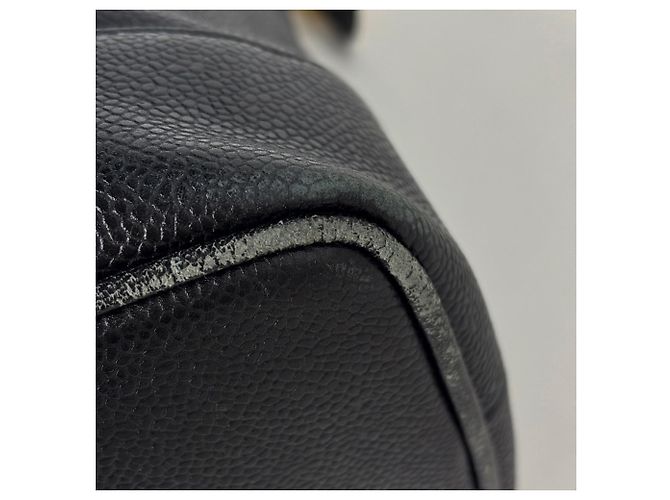 Borsa Tote Chanel in pelle di vitello martellata nera - vista 3