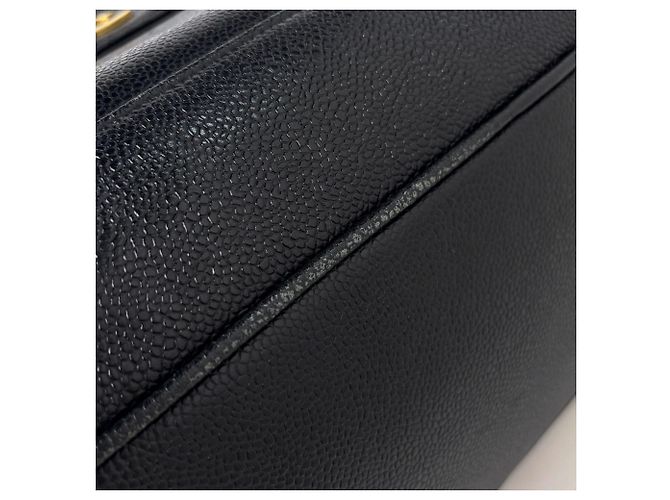 Borsa Tote Chanel in pelle di vitello martellata nera - vista 4