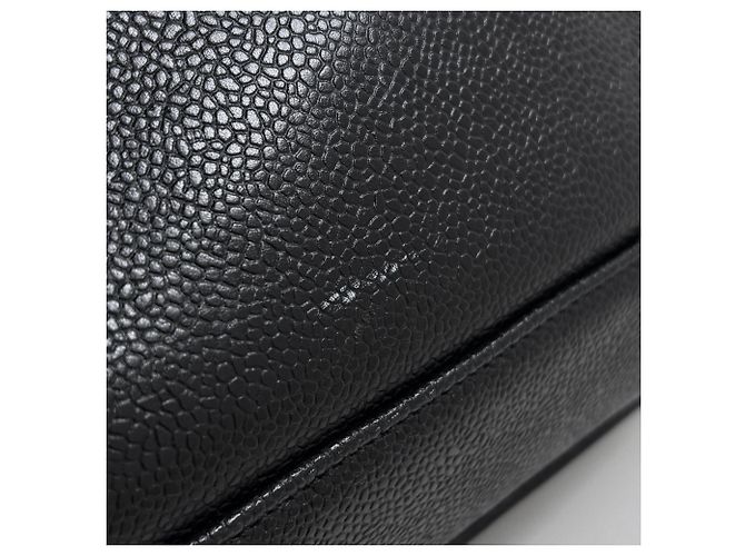 Borsa Tote Chanel in pelle di vitello martellata nera - vista 5