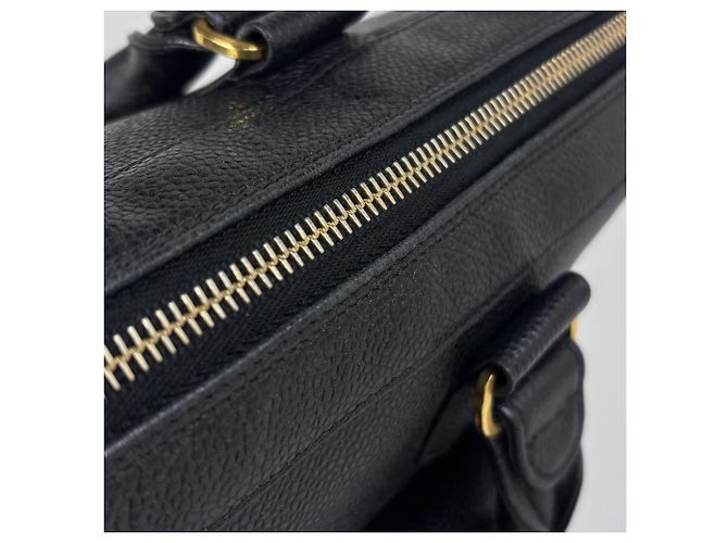 Borsa Tote Chanel in pelle di vitello martellata nera - vista 7