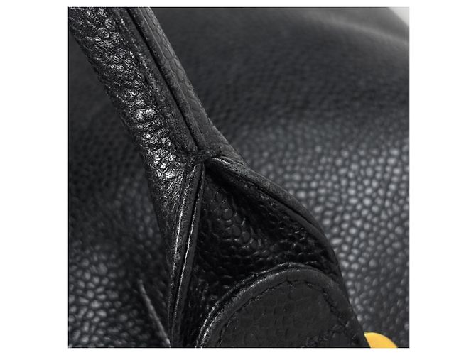 Borsa Tote Chanel in pelle di vitello martellata nera - vista 8