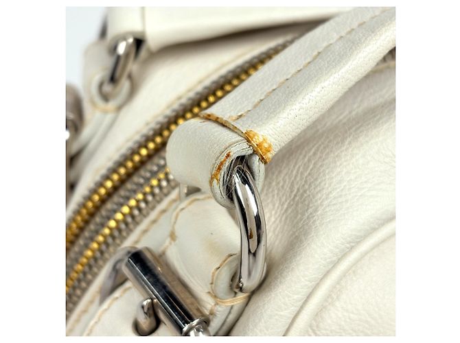 Borsa a mano Prada in pelle bianca - vista 5