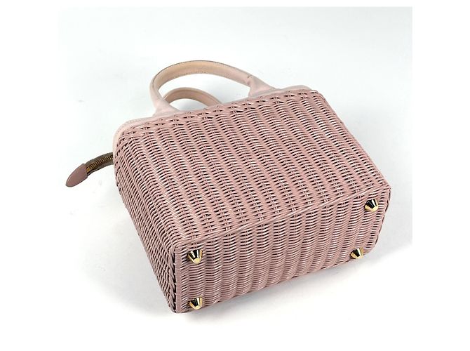 Borsa Prada rosa in tela stile cestino - vista 2