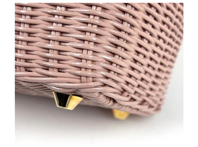 Borsa Prada rosa in tela stile cestino - vista 3