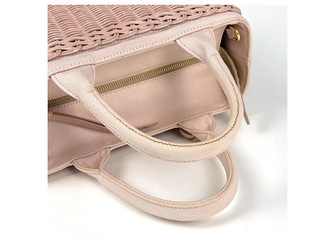 Borsa Prada rosa in tela stile cestino - vista 7