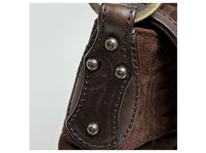 Fendi Zucca Pattern Suede Shoulder Bag - view 4