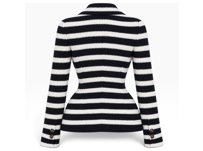 Christian Dior Gestreifte Strickjacke - Ansicht 3