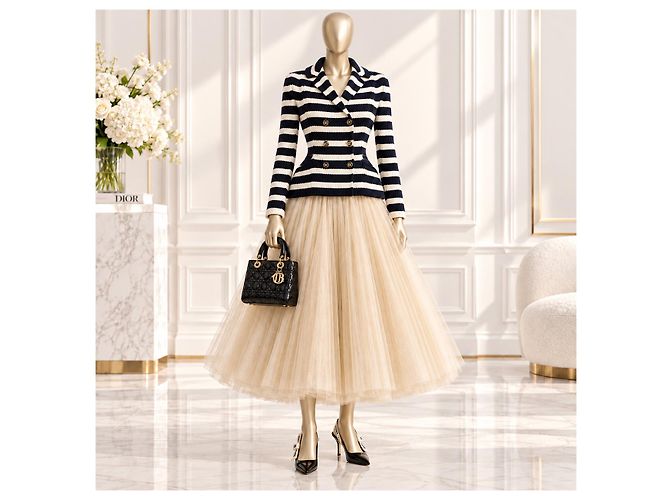 Christian Dior Gestreifte Strickjacke - Ansicht 4