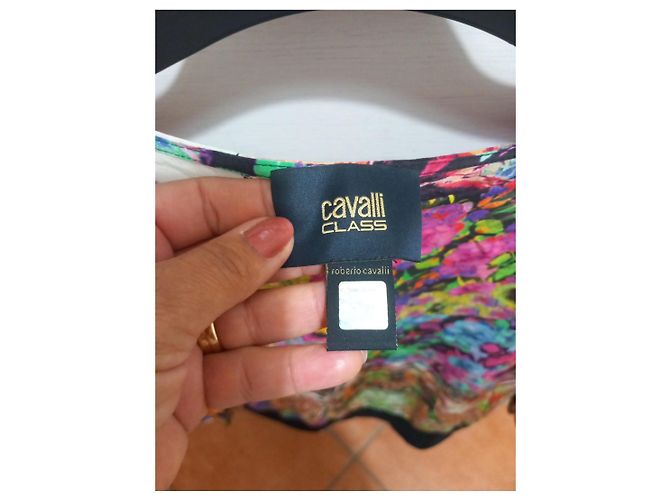 Autre Marque Cavalli Class Mehrfarbige Blumenbluse aus Seide - Ansicht 10