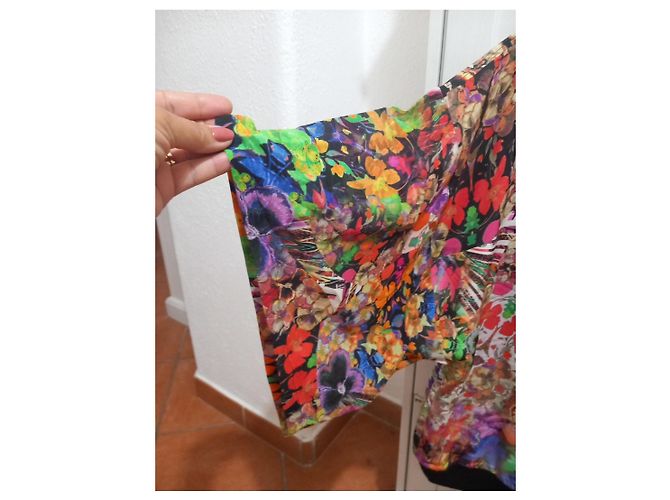 Autre Marque Cavalli Class Mehrfarbige Blumenbluse aus Seide - Ansicht 6