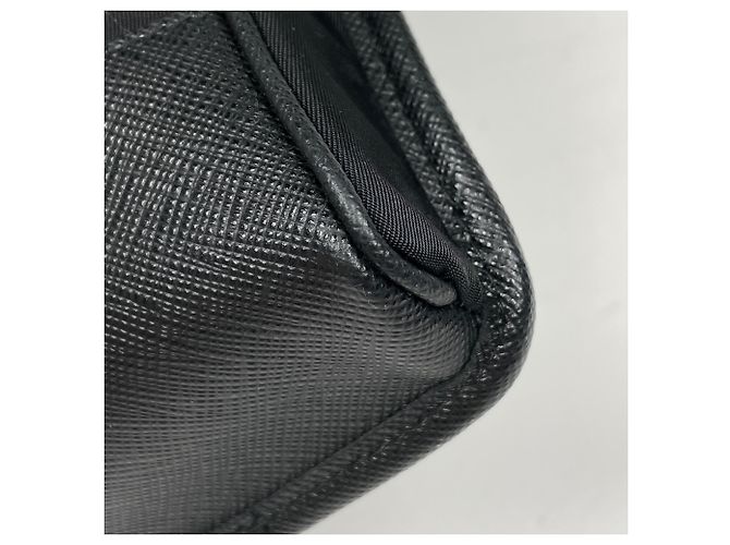 Borsa a tracolla Prada con placca logo in nero - vista 3