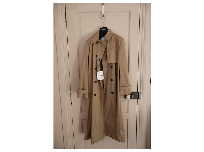 Trench Coat Marella en satén de algodón beige - vista 11