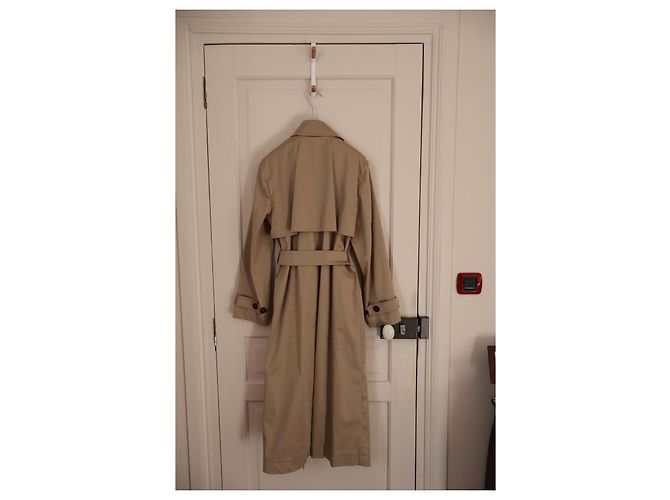 Trench Coat Marella en satén de algodón beige - vista 5
