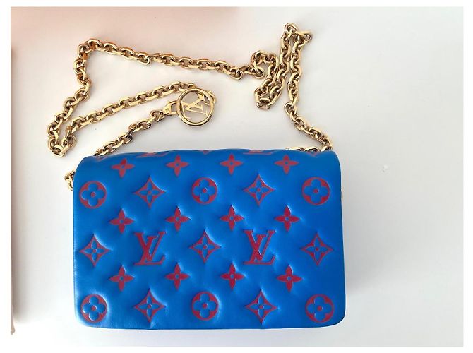 Metis Borsa Louis Vuitton Coussin Monogram in Pelle Blu - vista 4