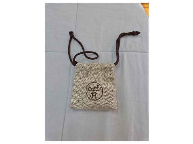 Hermès Loop Orecchini a cerchio in pelle e metallo dorato - vista 8