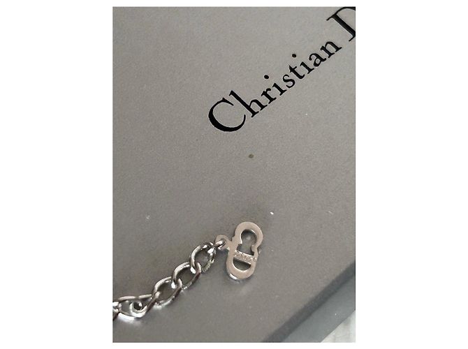 Bracciale Christian Dior Pelle Nera Logo Argento - vista 4