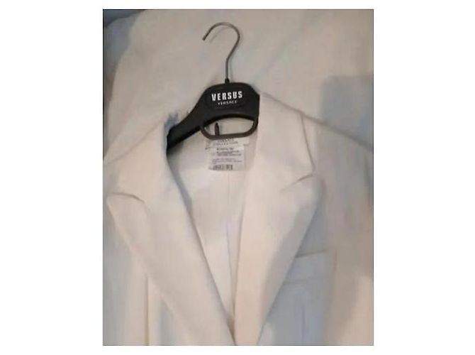 VERSACE COLLECTION Langer weißer Baumwollblazer - Ansicht 11