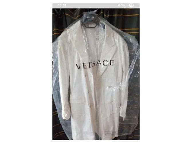 VERSACE COLLECTION Langer weißer Baumwollblazer - Ansicht 4