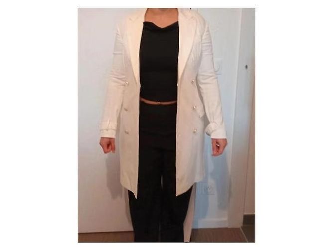 VERSACE COLLECTION Langer weißer Baumwollblazer - Ansicht 5