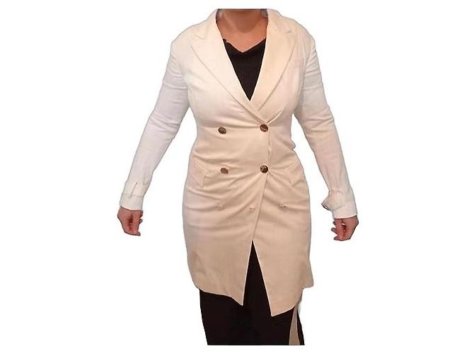 VERSACE COLLECTION Langer weißer Baumwollblazer - Ansicht 7