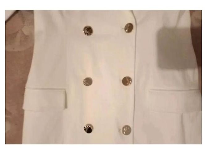 VERSACE COLLECTION Langer weißer Baumwollblazer - Ansicht 8