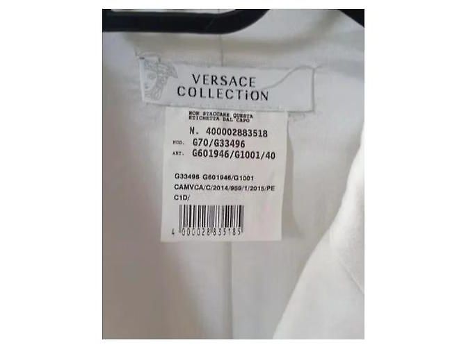 VERSACE COLLECTION Langer weißer Baumwollblazer - Ansicht 9