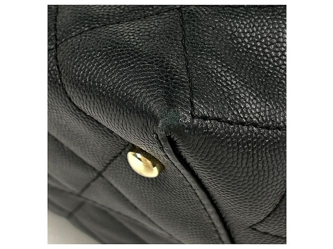 Borsa Tote Chanel in pelle di vitello martellata nera - vista 3