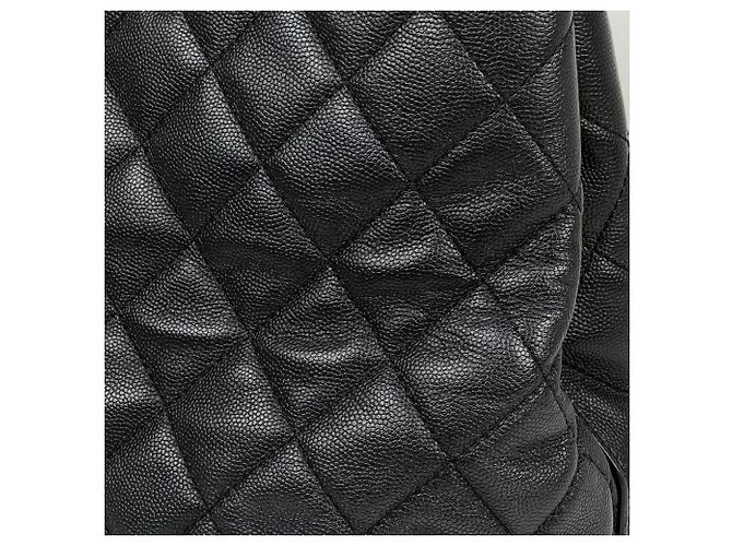 Borsa Tote Chanel in pelle di vitello martellata nera - vista 4