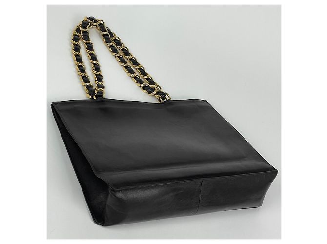 Chanel Shopper aus schwarzem Leder - Ansicht 2