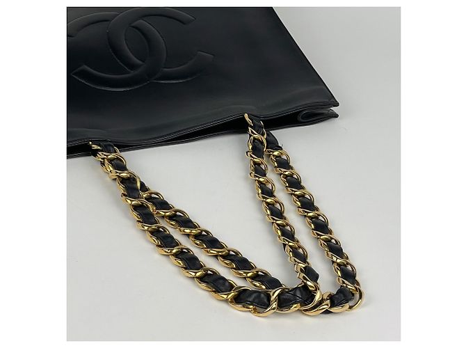 Chanel Shopper aus schwarzem Leder - Ansicht 6