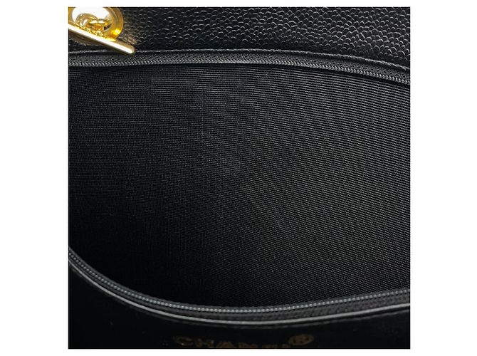Borsa Tote Chanel in pelle di vitello martellata nera - vista 5