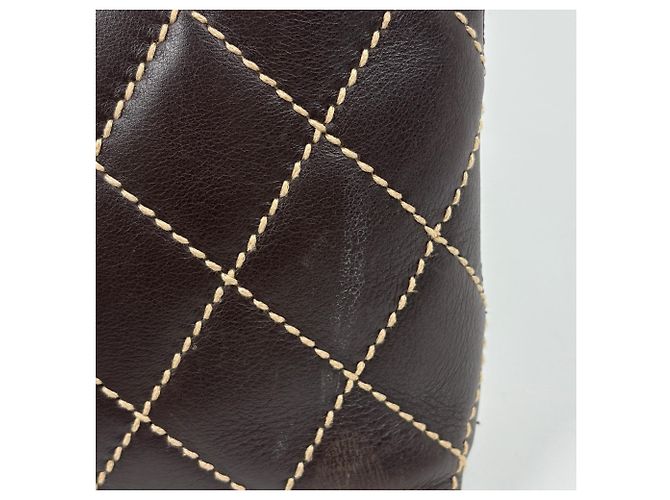 Sac à main en cuir Chanel Wild Stitch - vue 5
