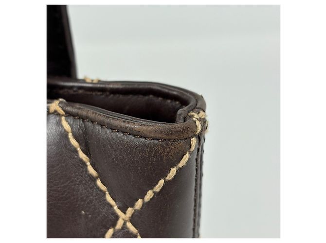 Sac à main en cuir Chanel Wild Stitch - vue 6