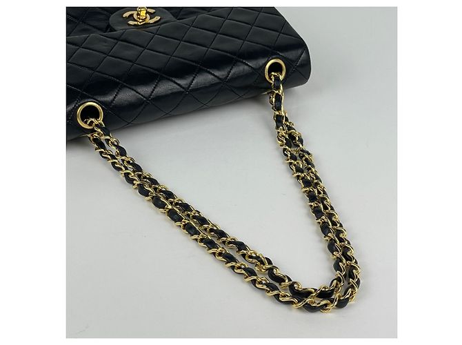 Borsa a tracolla Chanel Matelassé in pelle nera - vista 8
