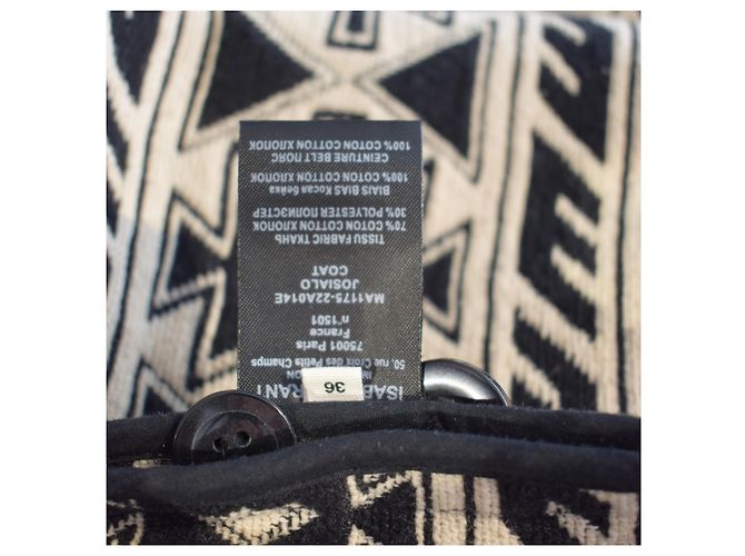 Isabel Marant Etoile Isabel Marant Étoile Chaqueta Blanket Aztec con flecos Negro Ecru - vista 7