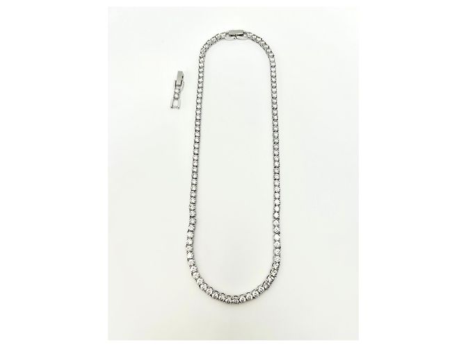 Collana Swarovski Matrix Tennis Placcato Rodio - vista 10