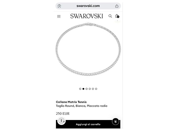 Collana Swarovski Matrix Tennis Placcato Rodio - vista 3