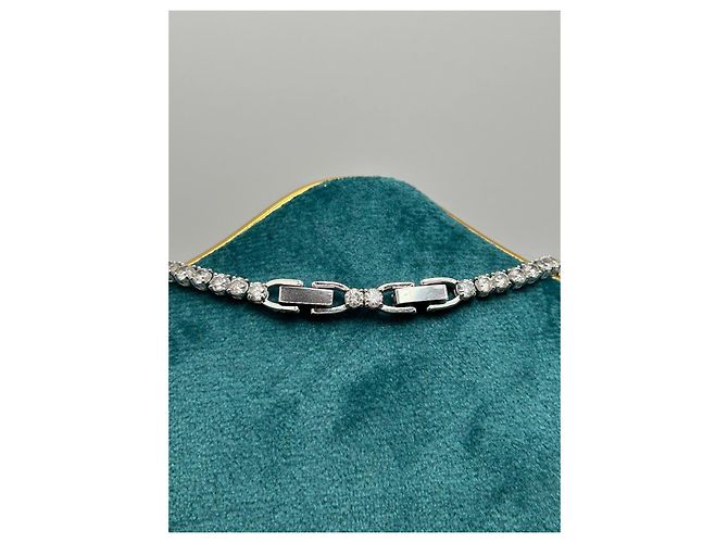 Collana Swarovski Matrix Tennis Placcato Rodio - vista 6