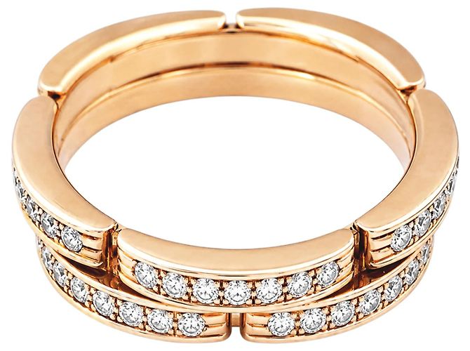 Fede Cartier, "Maillon Panthère, deux rangs", oro rosa e diamanti. - vista 2