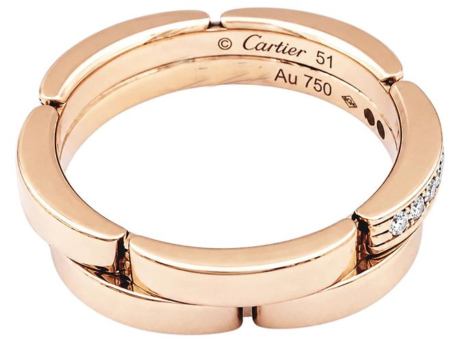 Fede Cartier, "Maillon Panthère, deux rangs", oro rosa e diamanti. - vista 3
