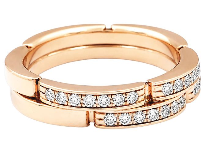 Fede Cartier, "Maillon Panthère, deux rangs", oro rosa e diamanti. - vista 4