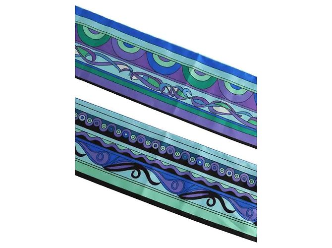 Lenço Emilio Pucci de seda twill azul - vista 2