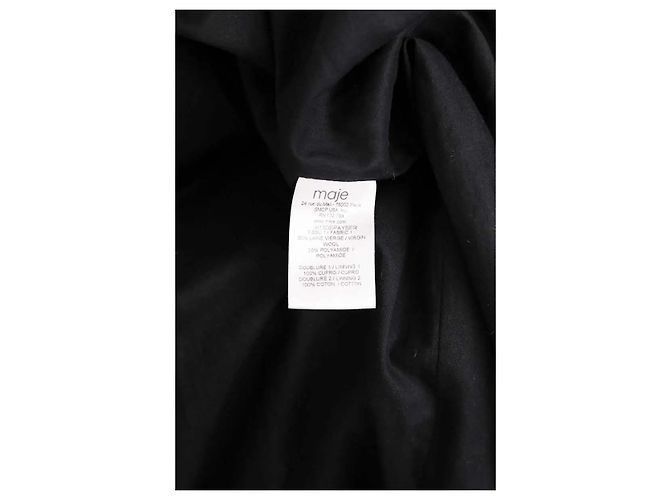 Maje Black Cotton Coat - view 6