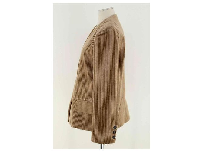Autre Marque Blazer de terciopelo beige The Frankie Shop - vista 3